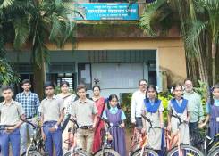 Cycle donation to Madhyamik Vidyalaya, Natal - Saunvardhan Pratishthan