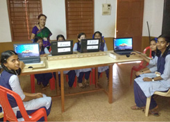 Donated 4 Laptops to Sridevi Sateri High Scool - Saunvardhan Pratishthan